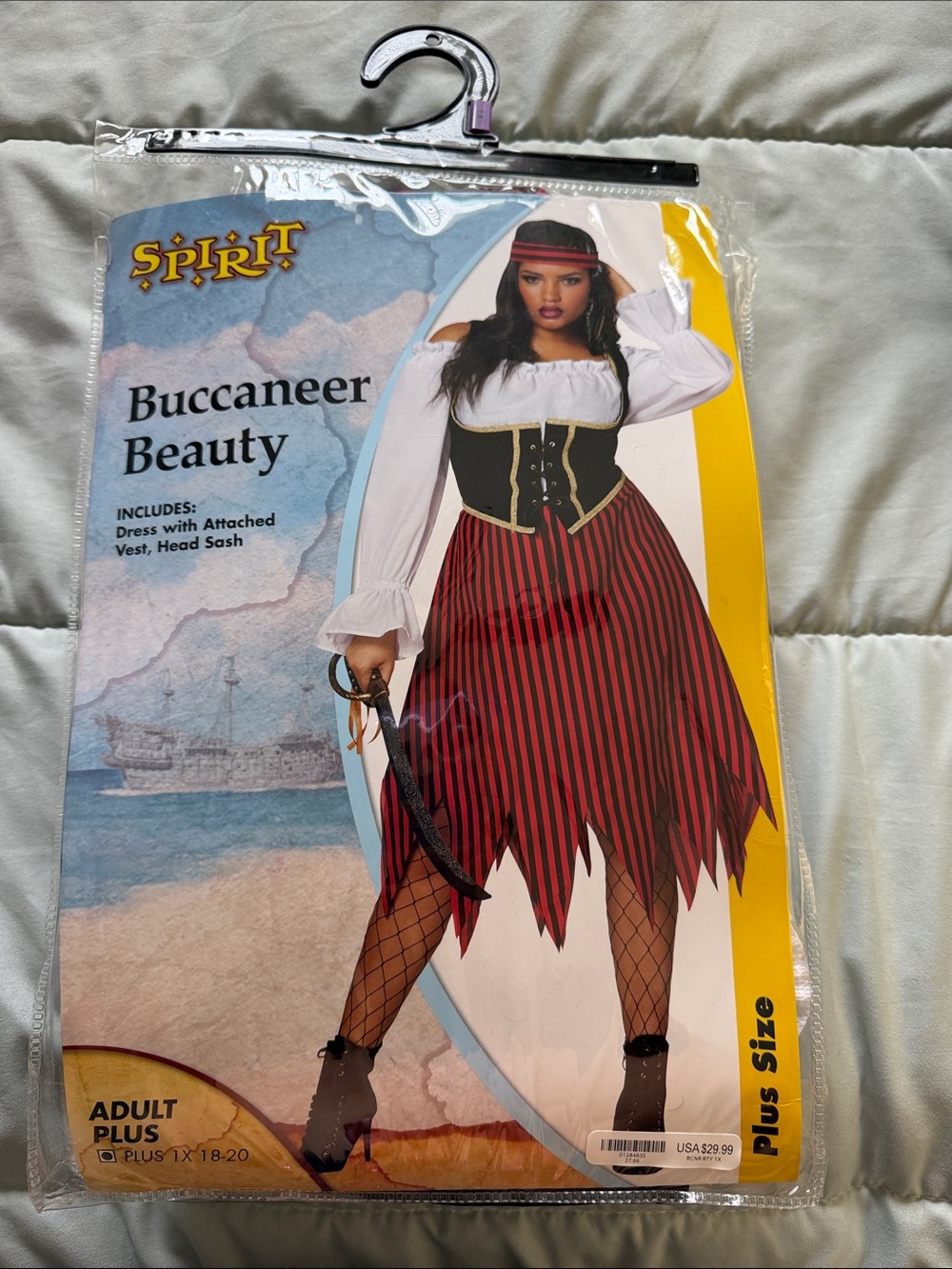 Spirit Red and Black Striped Asymmetrical Pirate Skirt